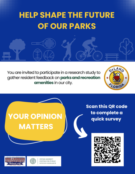DeLand seeks resident input about Parks and Recreation amenities.