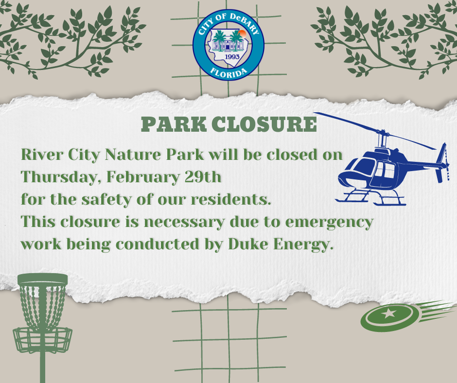 River City Nature Park in DeBary Closed 2/29